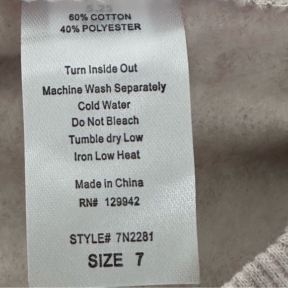 Btween 2Pc Jogging Suit Girls Size 7 Ivory Floral Crochet, Bonus Hair Clip NEW! - Picture 5 of 8